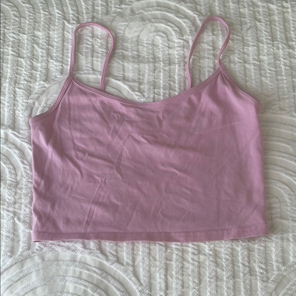 Pink Spaghetti Strap Crop Top